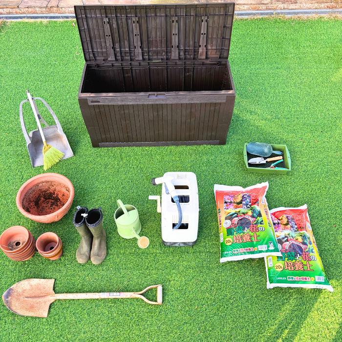 ケター コンフィ ガーデンボックス 物置 屋外 おしゃれ 小型 ゴミ箱 ベランダ 収納 ベンチストッカー 収納ボックス | KETER | 08