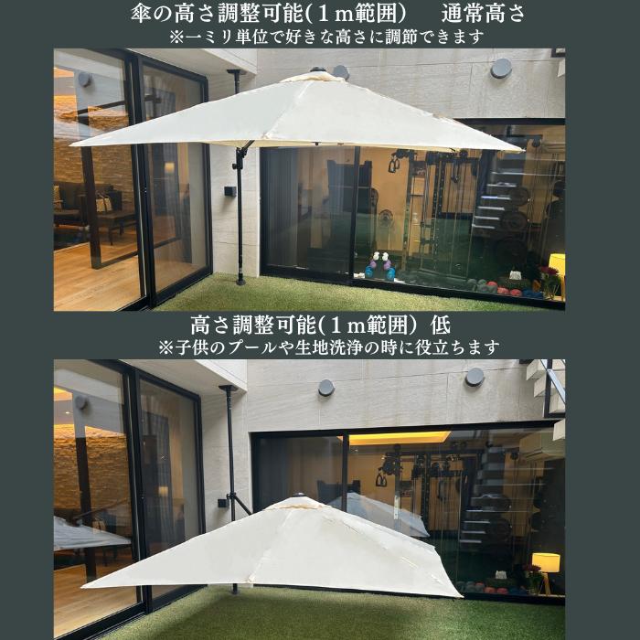 ガーデンパラソル 四角 グリーン 土台付き 正方形 大きい 簡単 改良版・新製品】おもり不要 ガーデン パラソル 大型 長方形