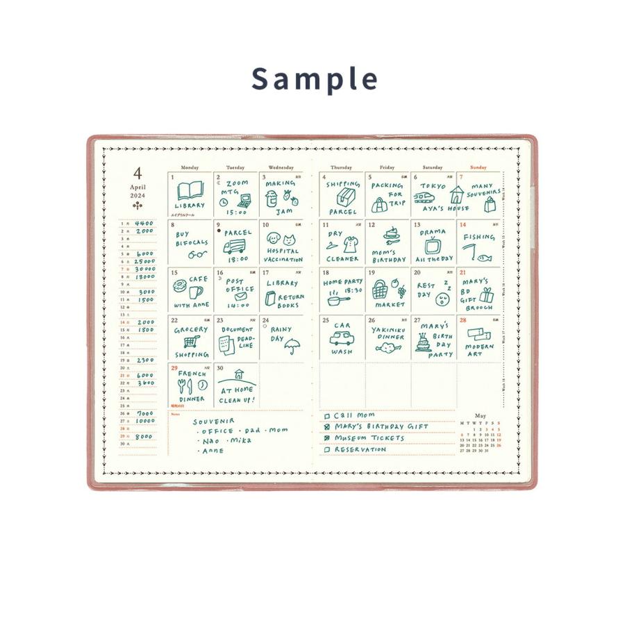 【1328円→1181円】スケジュール帳 2024年 手帳 2024年 4月始まり 月間ブロック式 ダイアリー おもしろ 月間手帳 マンスリー 仕事｜shonan-odekake｜05