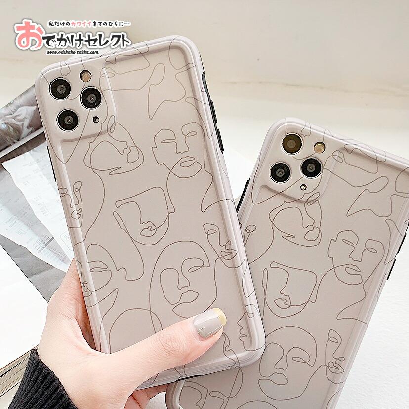 iPhone ケース くすみカラー 面白い 12 mini 個性的 ペア カップル se