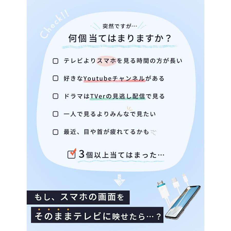 iPhone HDMI 変換ケーブル ナビ テレビ 接続 ケーブル スマホ