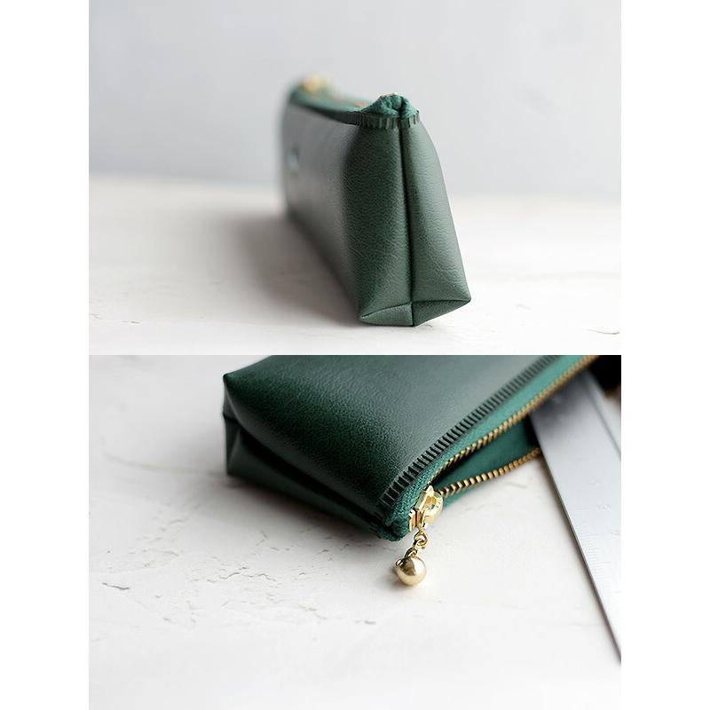 ペンケース シンプル おしゃれ 筆箱 ワンポイント 箔押し 小さめ