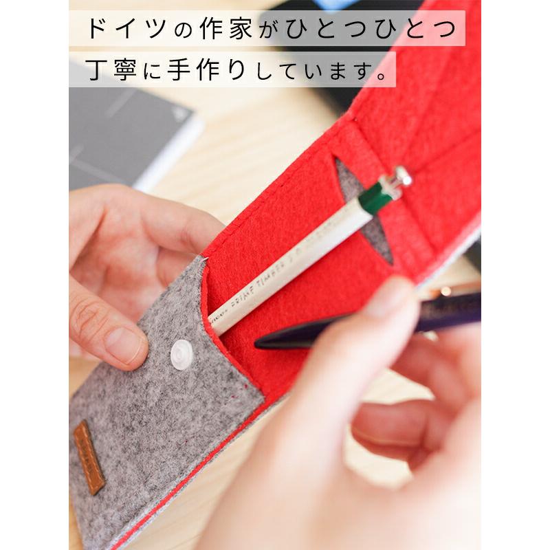 ペンケース 縦型 スリム ブランド 高級 筆箱 ペンポーチ おしゃれ 大人 かわいい フェルト シンプル 社会人 大学生 高校生 中学生 大人 女性_3
