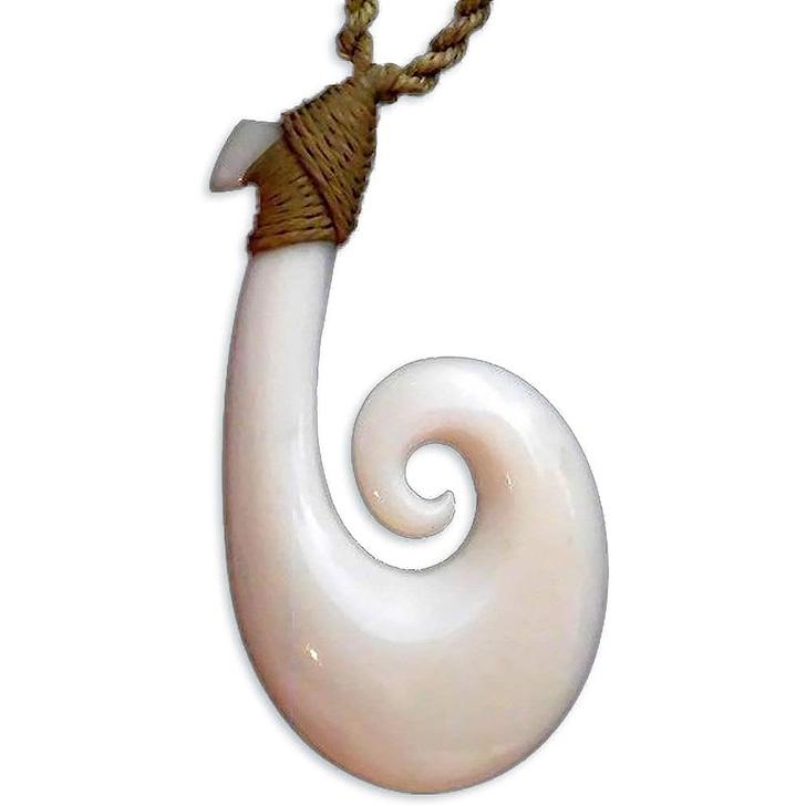 ハワイアンジュエリー ボーンカービング ネックレス コル フィッシュ