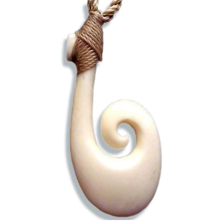 ハワイアンジュエリー ボーンカービング ネックレス コル