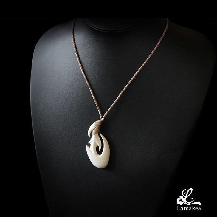 ハワイアンジュエリー ボーンカービング ネックレス Laniakea