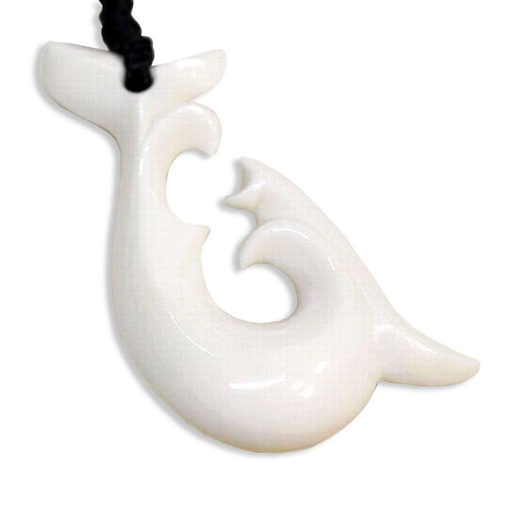 ハワイアンジュエリー ボーンカービング フィッシュフック Laniakea