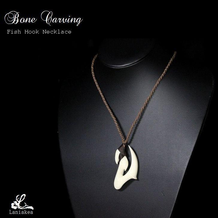 格安 ボーンカービング フィッシュフック ハワイアンジュエリー ネックレス 釣り針 ペンダント アーティスト作品 メンズ レディース Bon093 クーポン発行 Www Skylanceronline Com