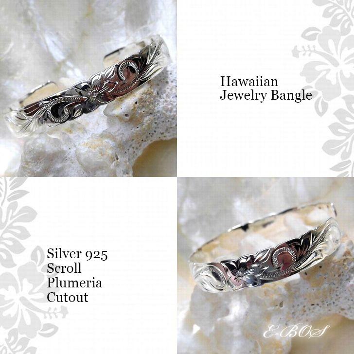 BOOOハワイアンジュエリー　シルバー925 10mm幅　手彫りバングル 手彫り