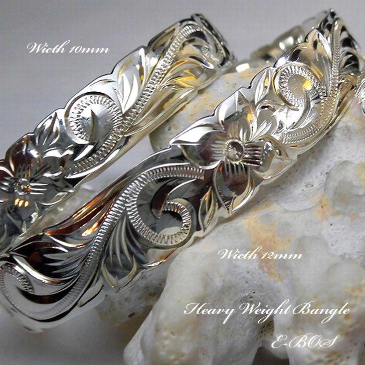 ハワイアンジュエリー バングル 10mm幅 カットアウト オープン カフ