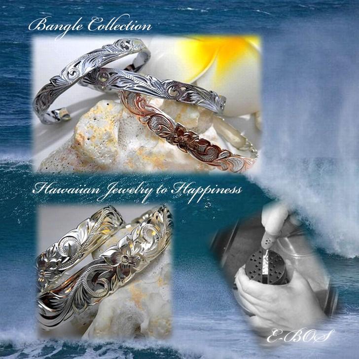 ハワイアンジュエリー バングル 6mm幅 K14 ピンクゴールド