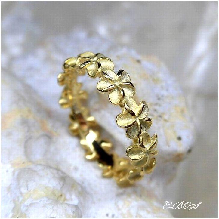 ハワイアンジュエリー リング オール プルメリアリング 指輪 ピンキーリング K14 イエローゴールド コーティング Silver925 レディース リング Hr038 Hr038 Shonan Style Collection E Bos 通販 Yahoo ショッピング