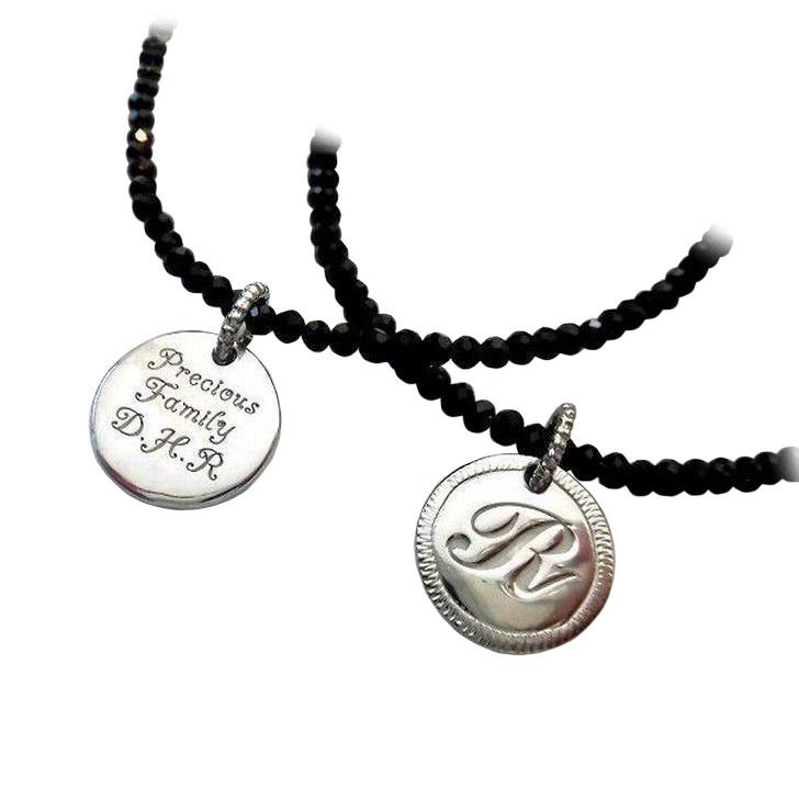 ハワイアンジュエリー 「選べる文字・石・パーツ」 ブラックスピネル