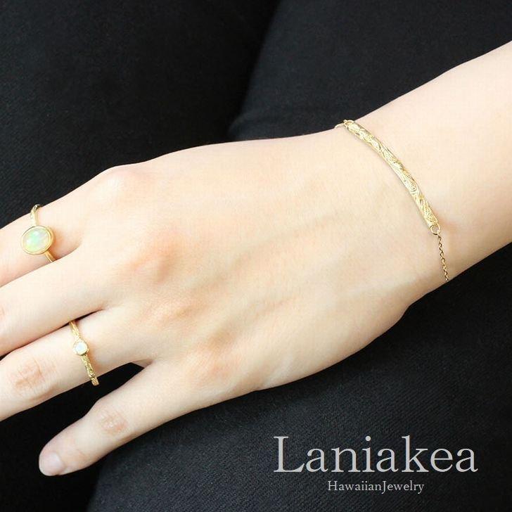 ハワイアンジュエリー ブレスレット Laniakea バー ブレスレット 選べる素材 K18 K10 ゴールド プラチナ900 SILVER925 メンズ レディース lfp018｜shonantoshi｜06