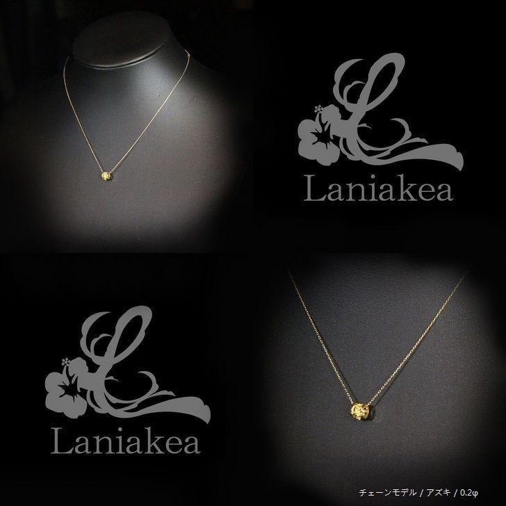 ハワイアンジュエリー ネックレス Laniakea ゴールド プルメリア バレル ペンダント K10 K18 選べる 素材 チェーン lfp058の画像