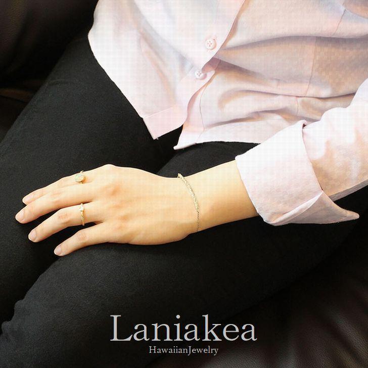 ハワイアンジュエリー ペア ブレスレット Laniakea バー ブレスレット ゴールド プレート バングル K10 K18 メンズ レディース  lfp093の画像
