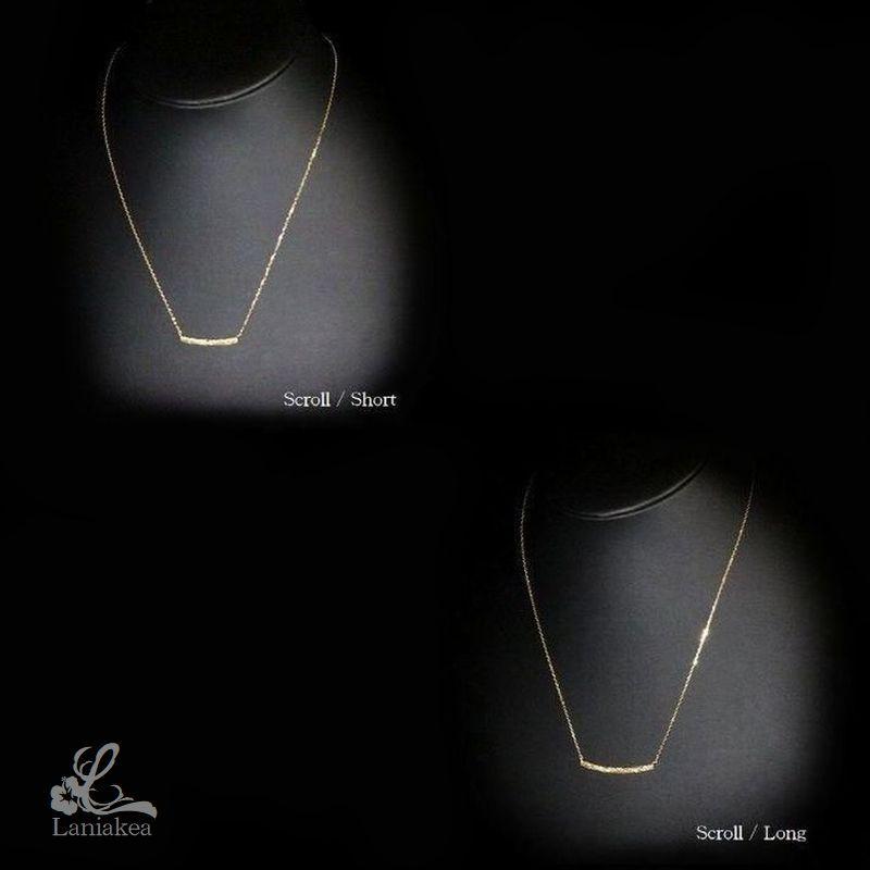 ハワイアンジュエリー ネックレス Laniakea バー ペンダント 選べる素材 K10 K18 SIVER925 メンズ レディース ペア も最適 lfp119