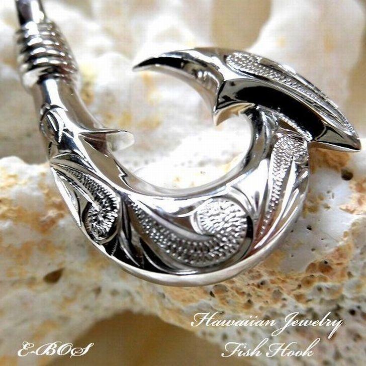 ハワイアンジュエリー フィッシュフック ネックレス スクロール ホヌ  
