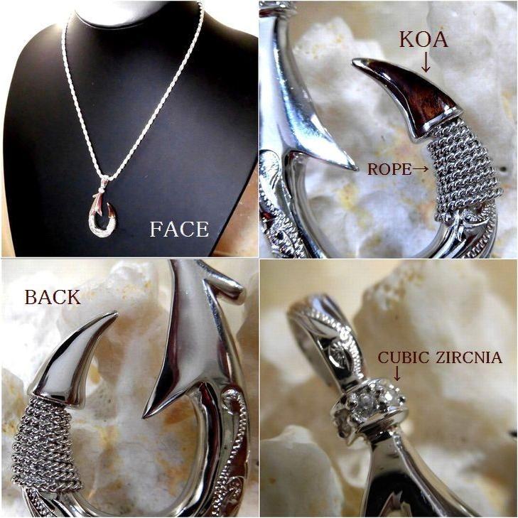 ハワイアンジュエリー フィッシュフック ネックレス Lサイズ 「Rope