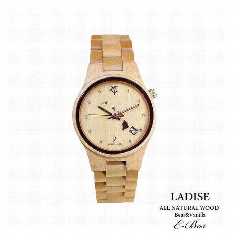 ハワイアンジュエリー ウオッチ ウッド 腕時計 クオーツ ホヌ デザイン