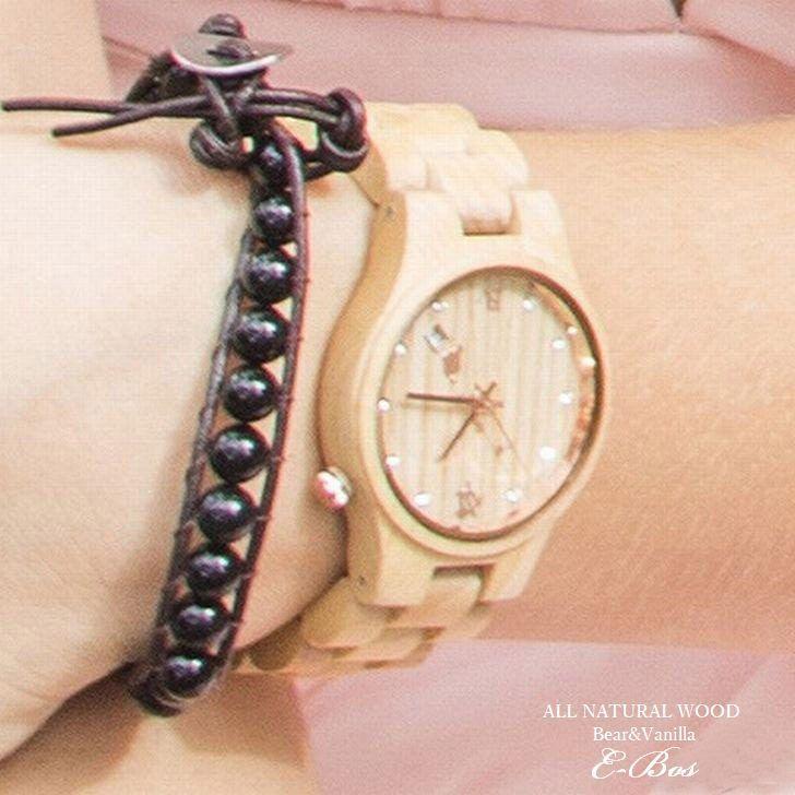 ハワイアンジュエリー ウオッチ ウッド 腕時計 クオーツ ホヌ デザイン