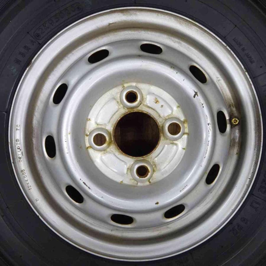 【TOYO】 トーヨー V-02 145R12 LT 6PR 2015年製 ラジアルタイヤ 夏タイヤ 鉄ホイール 12×4J PCD100 ハブ径53 4本セット TOYO TIRES（トーヨータイヤ） 145R12×4J 6PR LT サマータイヤ＆鉄