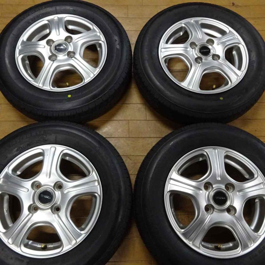 新品タイヤ付き！145/80R13 タイヤホイールセット ブリヂストン NEXTRY 145/80R13×4J 75S サマータイヤ＆アルミ 4本SET ブリヂストン