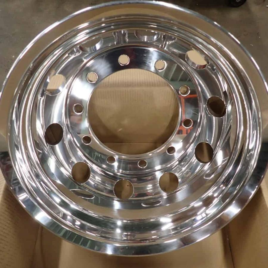 新品2本SET 会社宛 送料無料 22.5×7.50 ポリッシュ FORGED 鍛造 アルミ 10穴 PCD 335 +162 ハブ径281 大型高床車 平面座 ISO規格 NO,C4729_4
