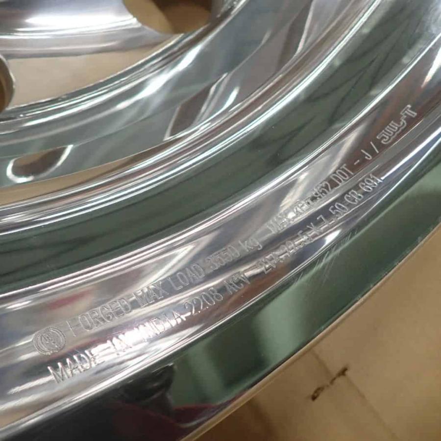 新品2本SET 会社宛 送料無料 22.5×7.50 ポリッシュ FORGED 鍛造 アルミ 10穴 PCD 335 +162 ハブ径281 大型高床車 平面座 ISO規格 NO,C4729_5