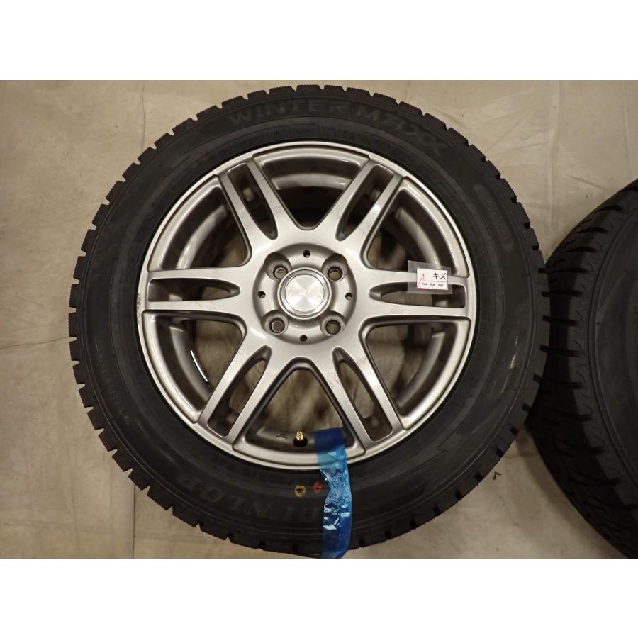 冬 新品 2024年製 4本SET 会社宛送料無料 185/60R15×5.5J 84S ダンロップ WINTER MAXX WM02 アルミ アクア ヤリス スイフト 特価 NO,D6877_5
