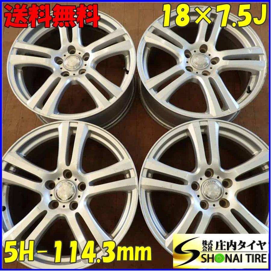 4本SET 会社宛 送料無料 18×7.5J デザイン アルミ 5穴 PCD 114.3mm +53