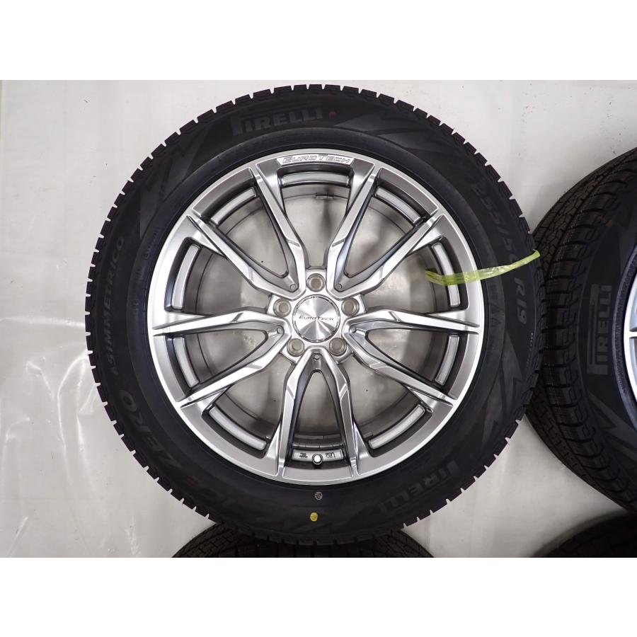 冬4本新品 会社宛 送料無料 255/50R19×8J 107T ピレリ アイスゼロ アシンメトリコ 2024年製 EUROTECH アルミ ベンツ Aクラス B NO,F3453の画像