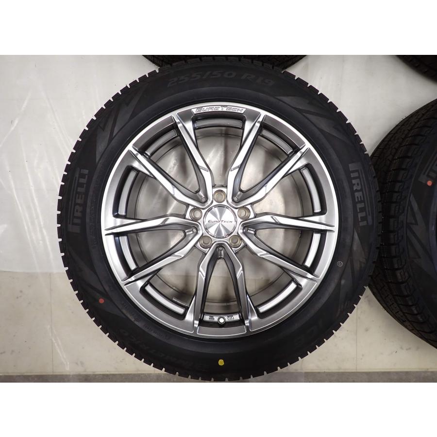 冬4本新品 会社宛 送料無料 255/50R19×8J 107T ピレリ アイスゼロ アシンメトリコ 2024年製 EUROTECH アルミ ベンツ Aクラス B NO,F3453の画像