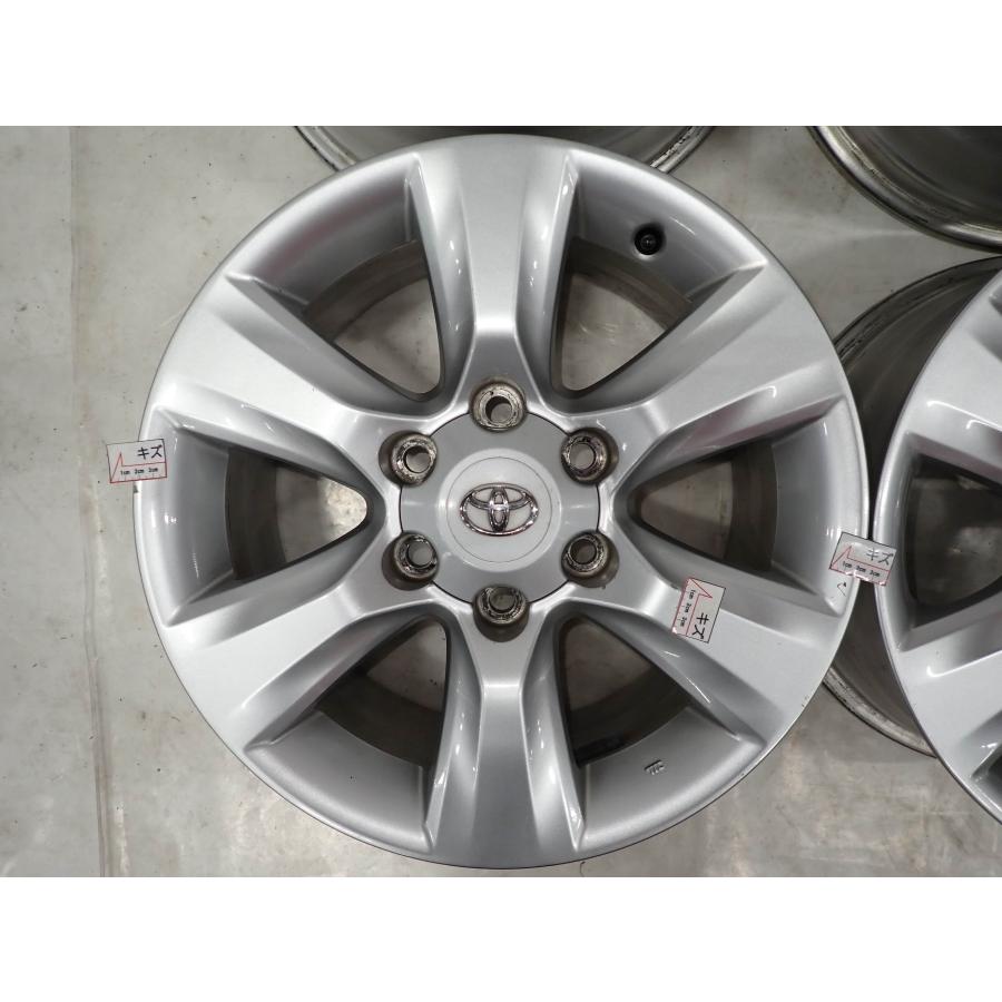 4本SET 会社宛 送料無料 17×7.5J トヨタ 150 ランドクルーザー プラド 純正 アルミ 6穴 PCD 139.7mm +25 ハブ径106mm ハイエース NO,F3513の画像