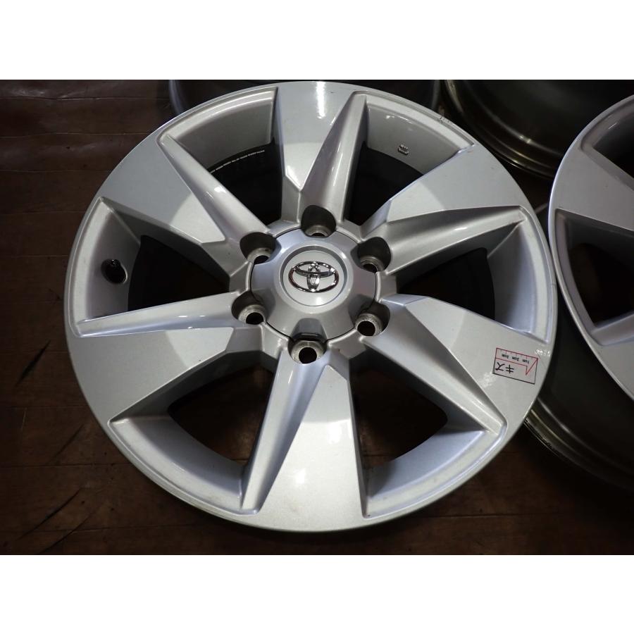 4本SET 会社宛 送料無料 17×7.5J トヨタ 純正 アルミ 6穴 PCD 139.7mm +25 ハブ径106mm ハイラックス サーフ ランクル 150プラド NO,F3715の画像