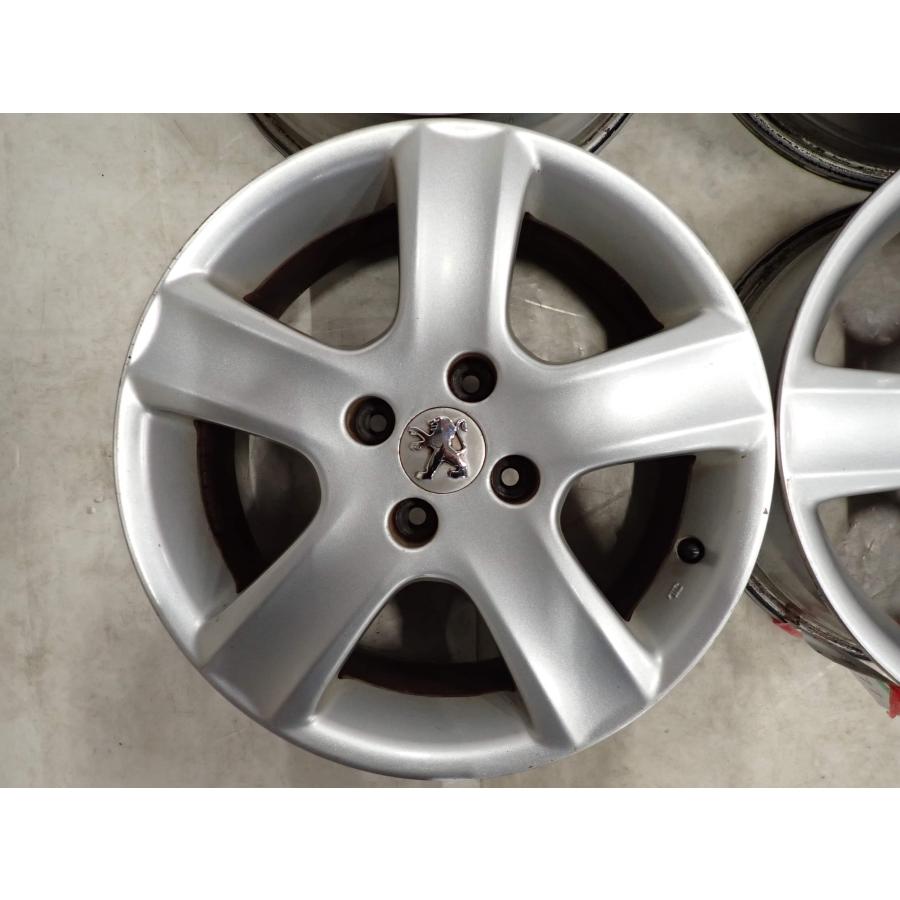 プジョー 純正アルミホイール 16inch （サマータイヤ付） 4本SET 会社宛 送料無料 16×6.5J プジョー 純正 アルミホイール 4穴