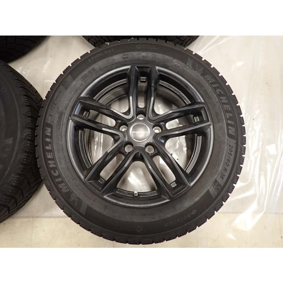 展示アルミ 未使用品 冬新品 2021年製 4本SET 会社宛 送料無料 205/60R16×6.5J 96H ミシュラン X-ICE SNOW BMW アウディ A4 特価 NO,F6837の画像