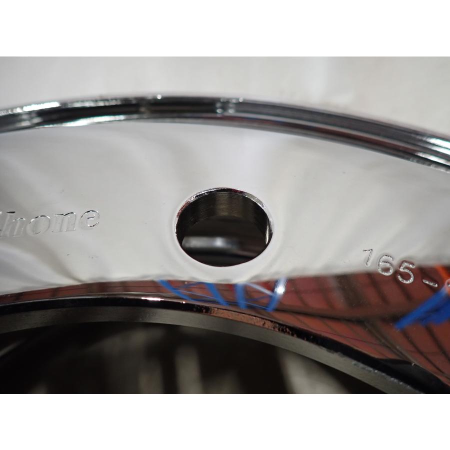 現品限り 1本 会社宛送料無料 22.5×8.25 クロームメッキ トラック鉄ホイール 10穴 PCD 335mm +165 ハブ径281mm 10tトラック 高床 NO,F7156_2