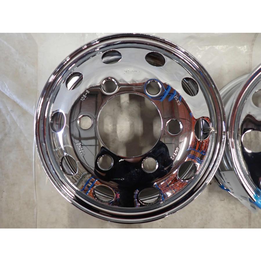 フロント専用 2本SET 会社宛 送料無料 15×6J SHONE クロムメッキ