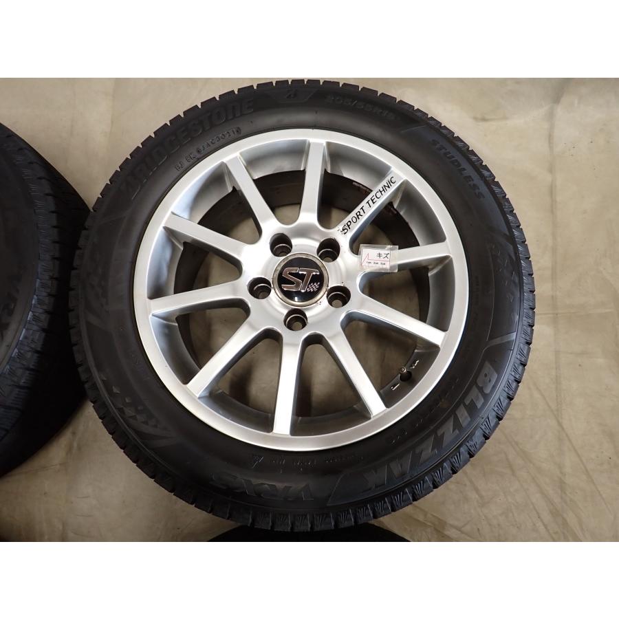 冬4本SET 会社宛 送料無料 205/55R16×7J 91Q ブリヂストン ブリザック VRX3 2021年製 スポーツテクニック アルミ ベンツCクラス NO,F8457の画像