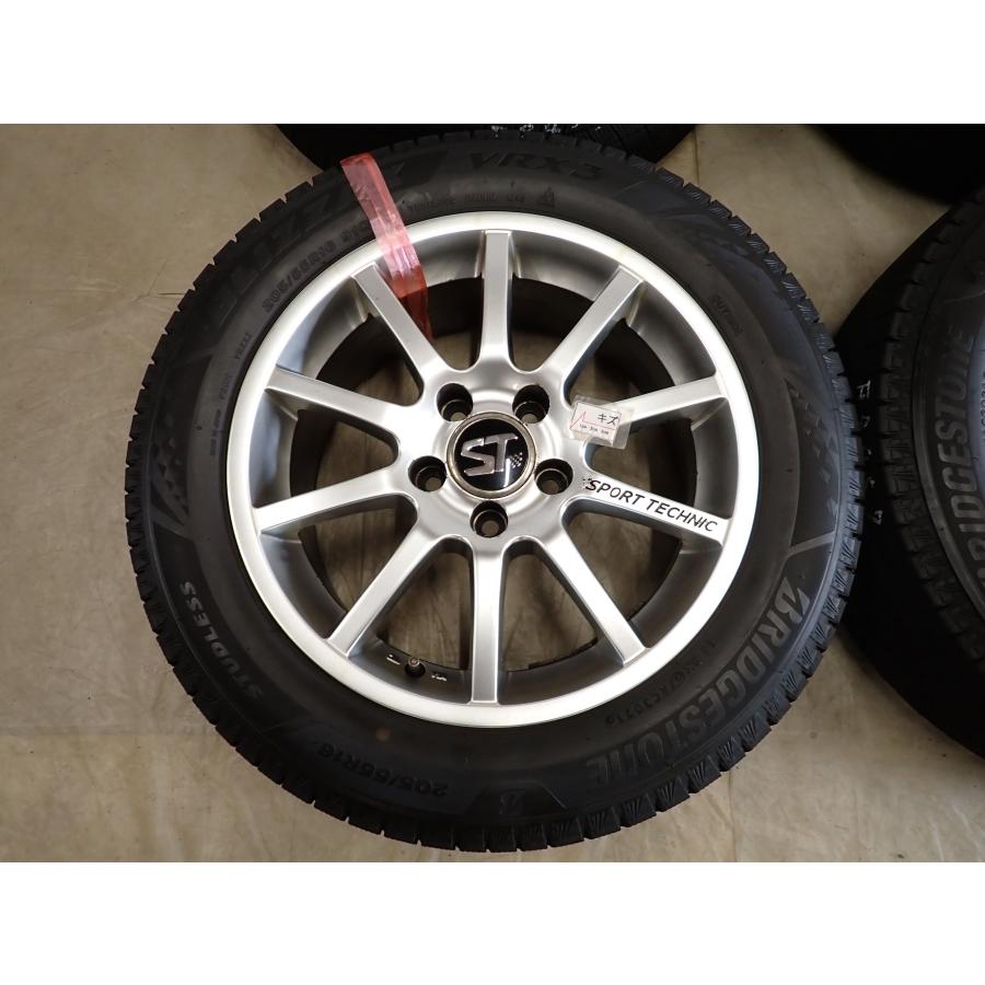 冬4本SET 会社宛 送料無料 205/55R16×7J 91Q ブリヂストン ブリザック VRX3 2021年製 スポーツテクニック アルミ ベンツCクラス NO,F8457の画像