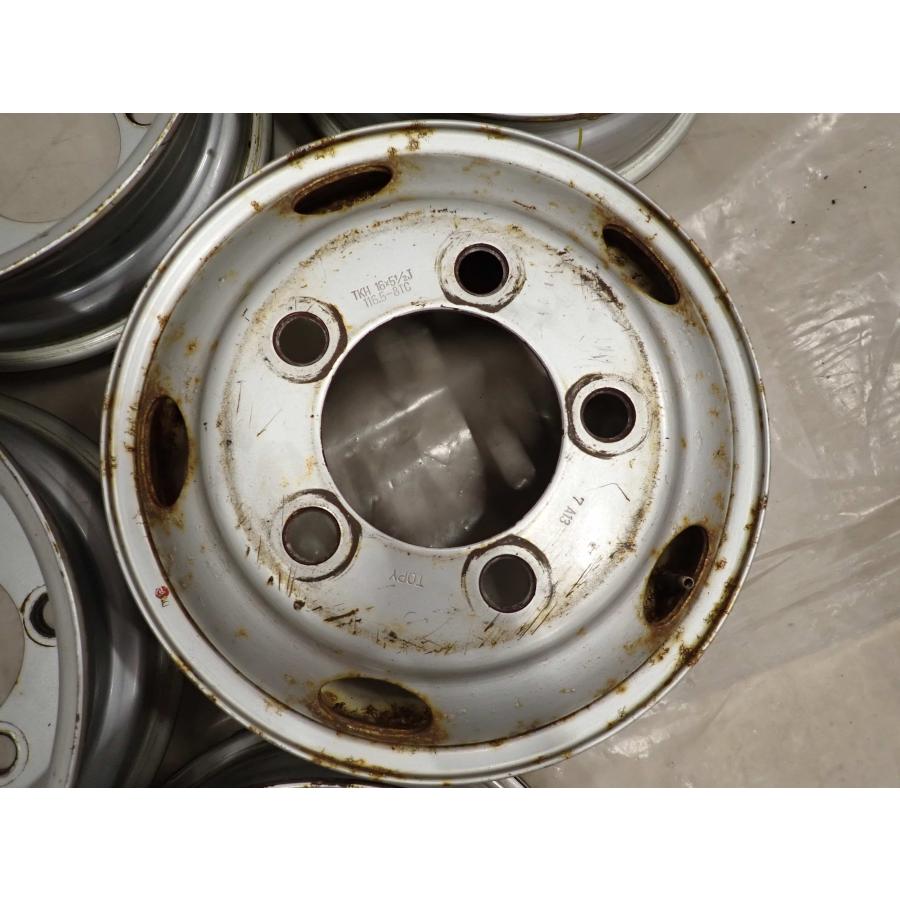 6本SET 会社宛 送料無料 16×5.5 TOPY トラック スチールホイール 鉄 5穴 PCD 203.2mm +116.5 ハブ径 ...