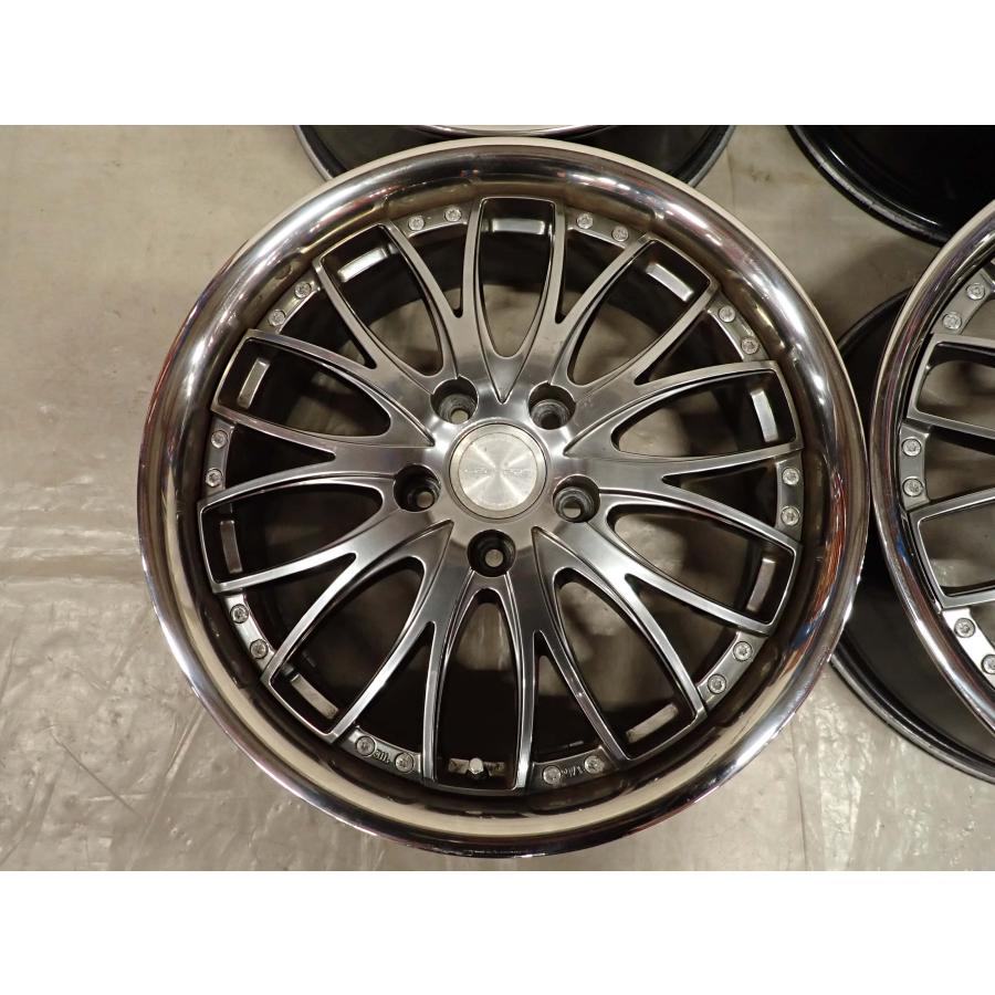 ■18×7J■社外 BROCHEN アルミ■5穴 PCD114.3mm ET+53 ハブ径73mm ☆18インチ BROCHEN(ブロッケン) 中古 社外 アルミホイール 4本 5穴