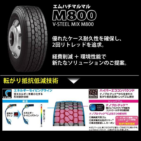 エコピア ブリヂストン V-STEEL MIX M800 225/80R17.5 123/122 LT