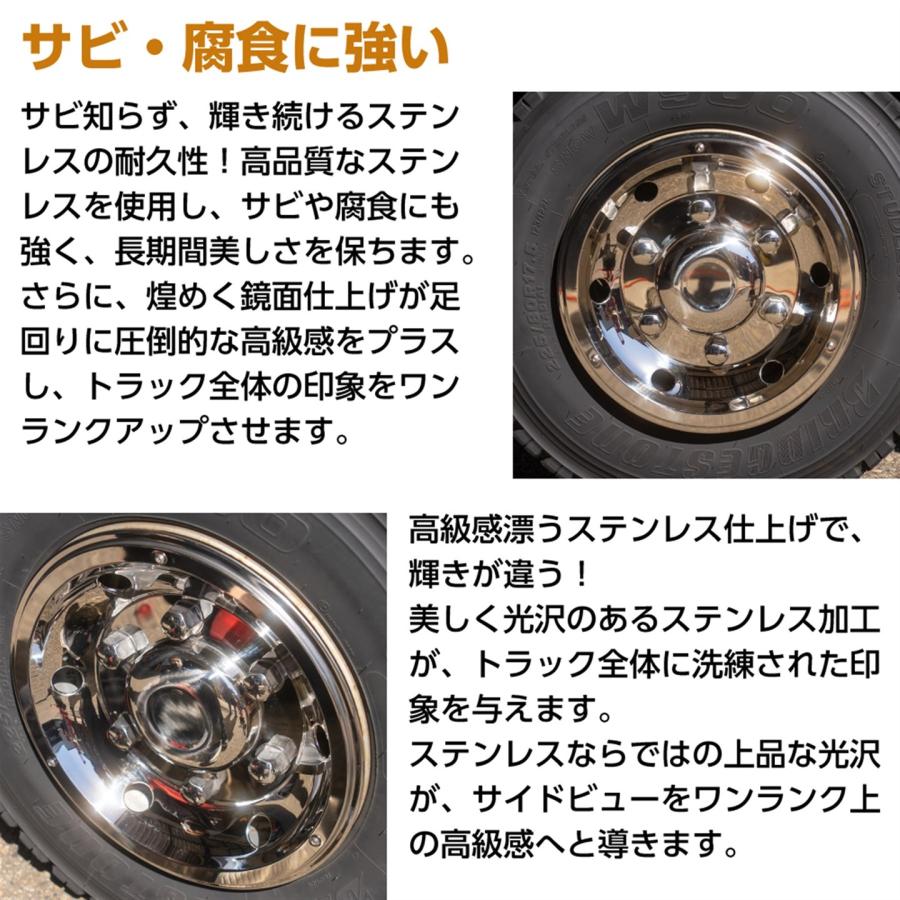 メッキホイールライナー　4トン、中型車用　1台分　新品未使用 楽天市場】237-141-35 ステンレスホイールライナー 4t全車(一部