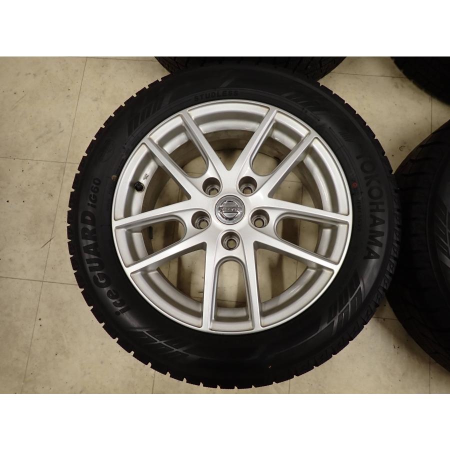 冬4本SET 会社宛 送料無料 205/55R16×6.5J 91Q ヨコハマ アイスガード IG60 2022年製 日産純正 アルミ リーフ ラフェスタ 特価！ NO,I1173の画像
