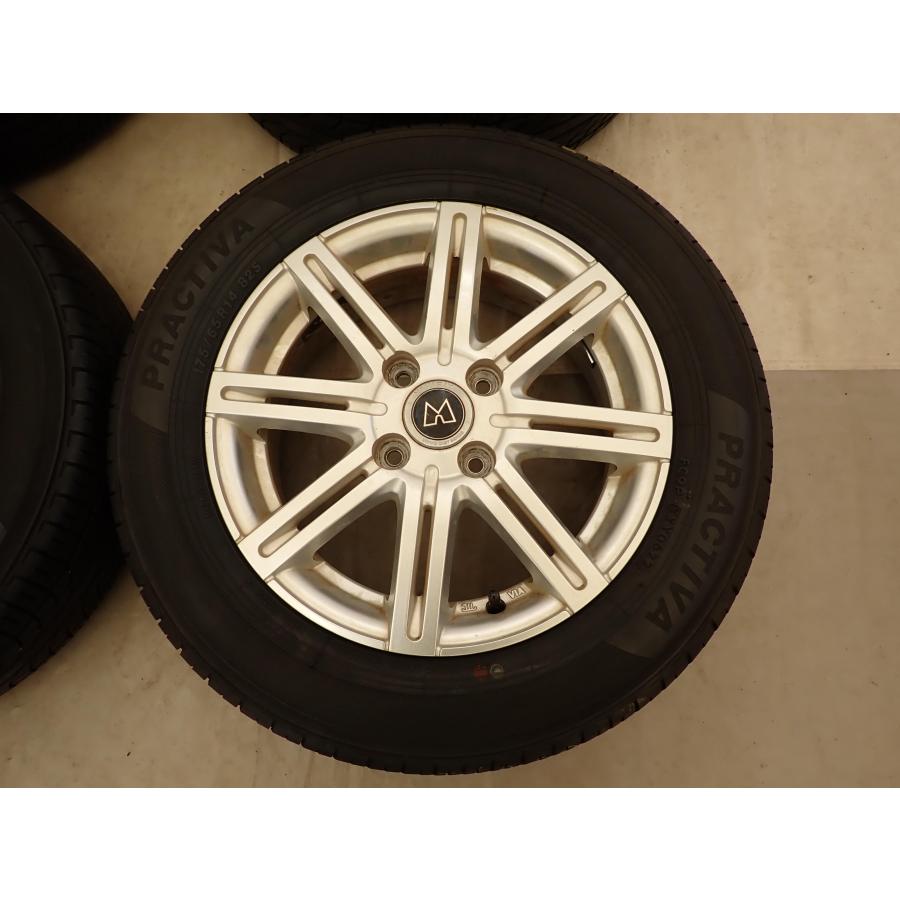 夏4本SET 会社宛 送料無料 175/65R14×5.5J 82S ヨコハマ PRACTIVA 2022年製 アルミ ヴィッツ パッソ フィット ノート キューブ NO,I1960の画像