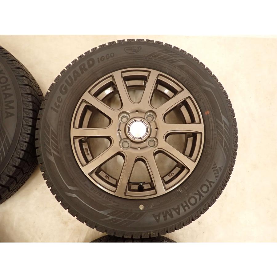 冬4本SET 会社宛 送料無料 145/80R13×4J 75Q ヨコハマ アイスガード IG60 2021年製 アルミ ムーヴ ミラ タント ラパン プレオ NO,I1972の画像