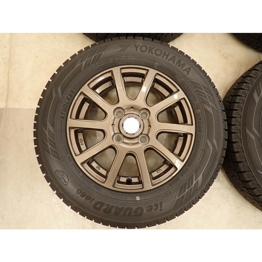 冬4本SET 会社宛 送料無料 145/80R13×4J 75Q ヨコハマ アイスガード IG60 2021年製 アルミ ムーヴ ミラ タント ラパン プレオ NO,I1972の画像