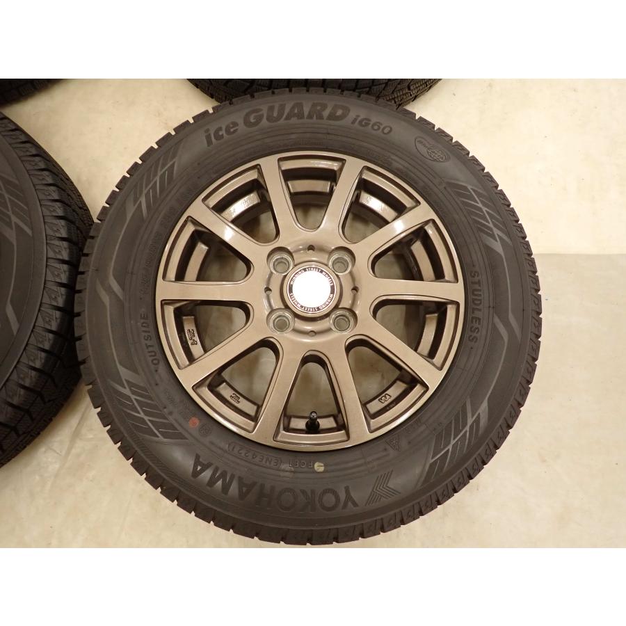 冬4本SET 会社宛 送料無料 145/80R13×4J 75Q ヨコハマ アイスガード IG60 2021年製 アルミ ムーヴ ミラ タント ラパン プレオ NO,I1972の画像